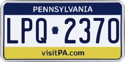 PA license plate LPQ2370