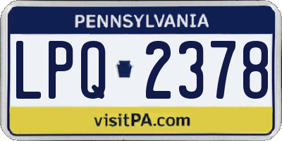 PA license plate LPQ2378