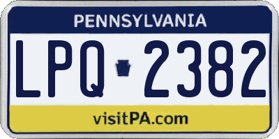 PA license plate LPQ2382