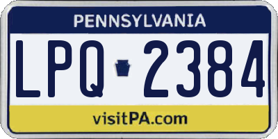 PA license plate LPQ2384