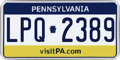 PA license plate LPQ2389