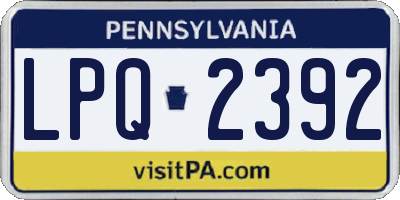 PA license plate LPQ2392