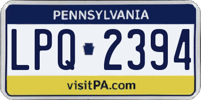 PA license plate LPQ2394