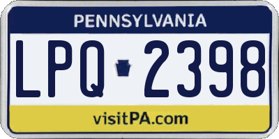 PA license plate LPQ2398