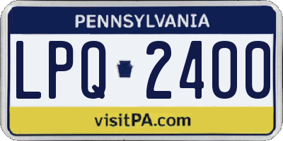 PA license plate LPQ2400