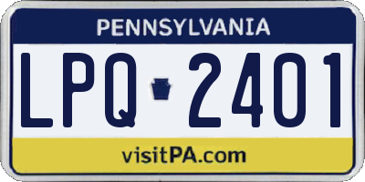 PA license plate LPQ2401