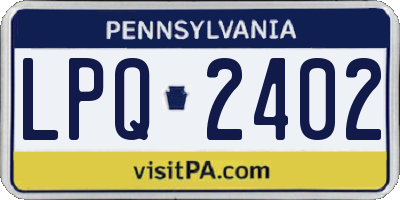 PA license plate LPQ2402