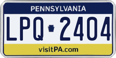 PA license plate LPQ2404