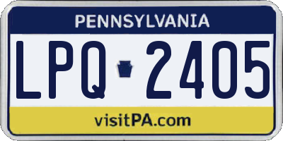 PA license plate LPQ2405