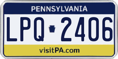 PA license plate LPQ2406