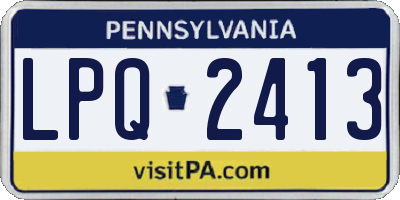 PA license plate LPQ2413