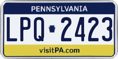 PA license plate LPQ2423