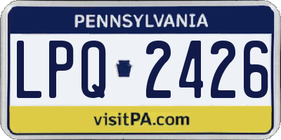 PA license plate LPQ2426