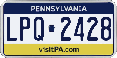PA license plate LPQ2428
