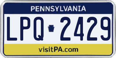 PA license plate LPQ2429