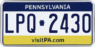 PA license plate LPQ2430