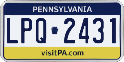 PA license plate LPQ2431