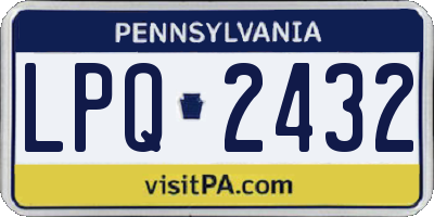 PA license plate LPQ2432
