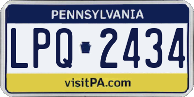 PA license plate LPQ2434