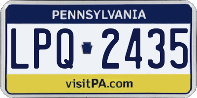 PA license plate LPQ2435
