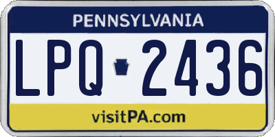 PA license plate LPQ2436