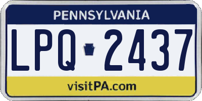 PA license plate LPQ2437