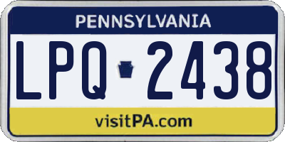 PA license plate LPQ2438