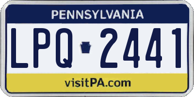 PA license plate LPQ2441