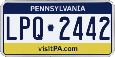 PA license plate LPQ2442