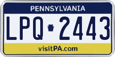 PA license plate LPQ2443