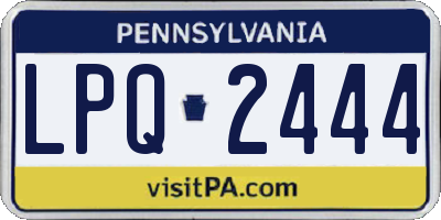 PA license plate LPQ2444