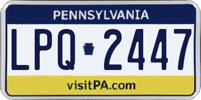 PA license plate LPQ2447