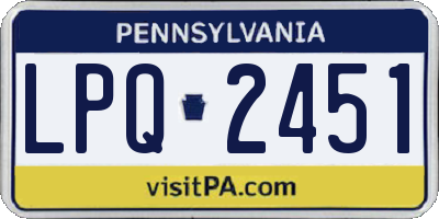 PA license plate LPQ2451