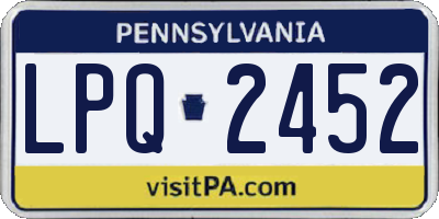 PA license plate LPQ2452