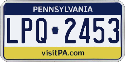 PA license plate LPQ2453
