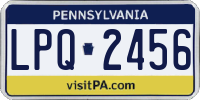 PA license plate LPQ2456