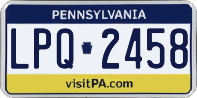 PA license plate LPQ2458