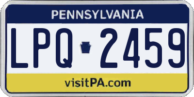 PA license plate LPQ2459