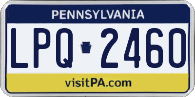 PA license plate LPQ2460