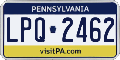 PA license plate LPQ2462