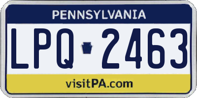 PA license plate LPQ2463