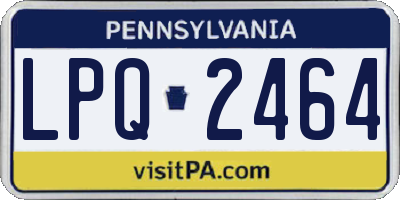 PA license plate LPQ2464