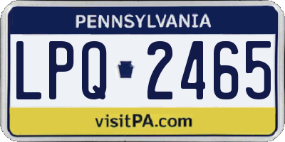 PA license plate LPQ2465