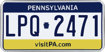 PA license plate LPQ2471