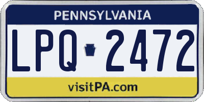 PA license plate LPQ2472