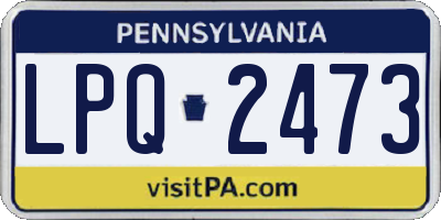 PA license plate LPQ2473