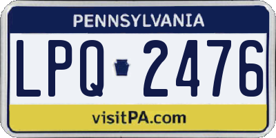 PA license plate LPQ2476