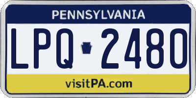 PA license plate LPQ2480