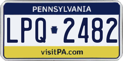 PA license plate LPQ2482