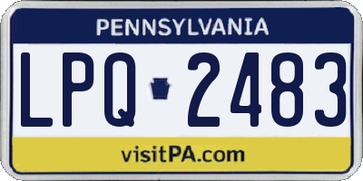PA license plate LPQ2483
